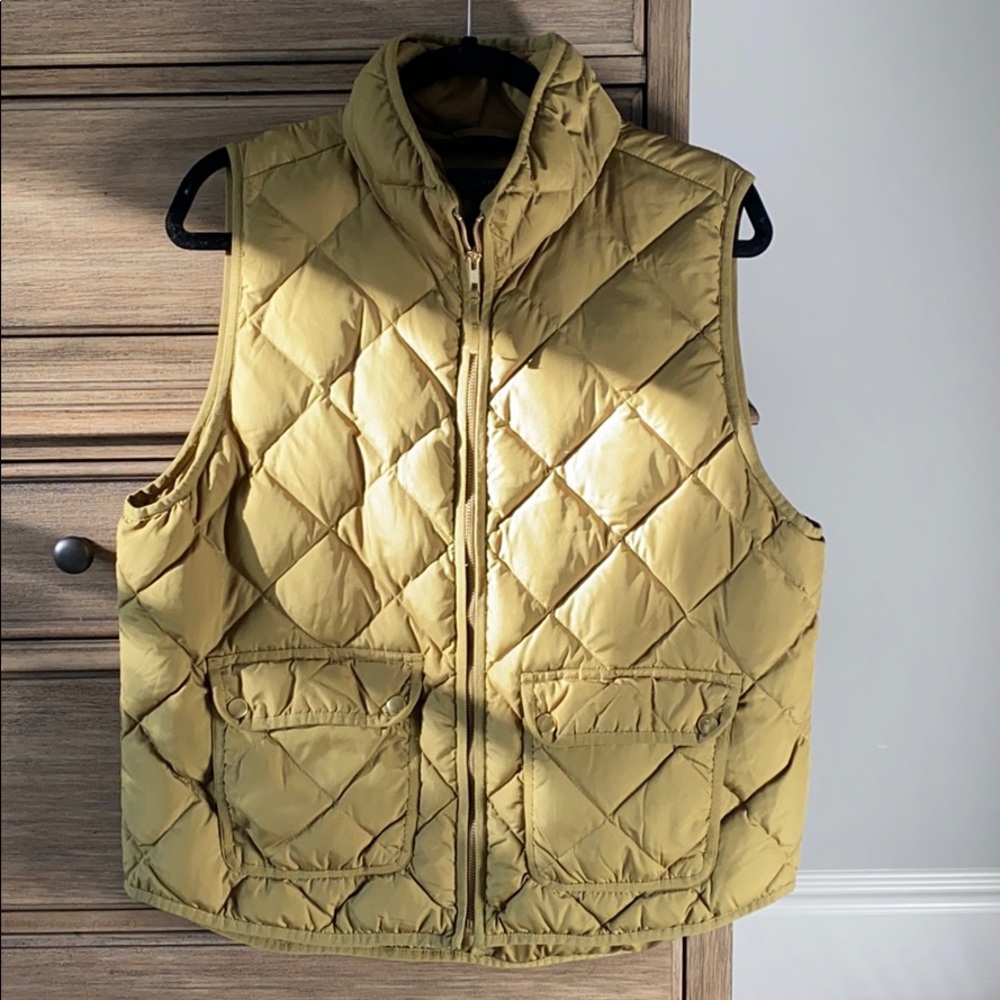 J Crew green puffer vest